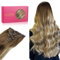 WENNALIFE Extensiones Clip Pelo Natural, 45cm 120g 7 Piezas Ombre Marrón Nogal a Castaño Ceniza y Rubio Blanquecino Extensiones de Clip Natural Extensiones Pelo Remy Extensiones Cabello Postizos Mujer