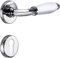 JUVA Drückergarnitur Chrom - Porzellan weiß Türbeschlag Chrom Türgriff Zimmertür | Türdrücker Antik Vintage Innentüren | Türklinke PZ - Profilzylinder | MARINA 108 | 1 Design Türgarnitur mit Schrauben