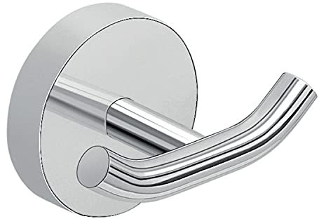 Gedy Osaka, Appendiabiti Doppio, Finitura cromata, Misure 5 x 7 x 4,6 cm, Porta Asciugamani in Cromall®, Acciaio Inox e contenitori in Vetro Satinato, 10 Anni di Garanzia, Design R&S