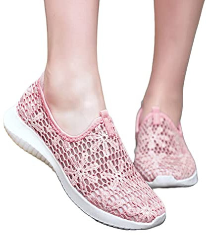 ORANDESIGNE Donna Scarpe da Ginnastica da Corsa Fitness Running Sneaker Slip On Basse Sport Outdoor Rainbow Respirabile Leggero Baskets D Rosa 40 EU