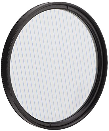 Filtre de Strie Bleue 62mm/67mm/72mm/77mm, Filtre D'objectif à Effets Spéciaux Verre Optique Anamorphique avec Cadre en Alliage D'aluminium(77mm)