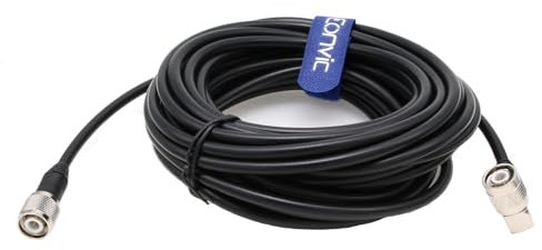 Eonvic Cavo antenna GPS nero TNC a TNC 90 gradi cavo coassiale flessibile RG223 per ricevitori GNSS/GPS (9M)