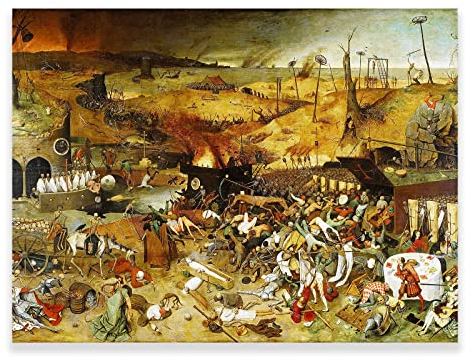 KWAY Pieter Bruegel der Ältere Kunstdruck – Der Triumph des Todes 1562 Poster – Berühmte Ölgemälde-Reproduktionen für Wohnzimmer, Wohnkultur, ungerahmt (The Triumph of Death 1562, 12x16 Zoll/30x40 cm)