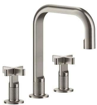 Gessi Inciso+ 3-Loch-Waschtischarmatur, Auslauf H=139 mm x Ausladung 160 mm, ohne Ablaufgarnitur, 58114, Farbe: Finox Optik