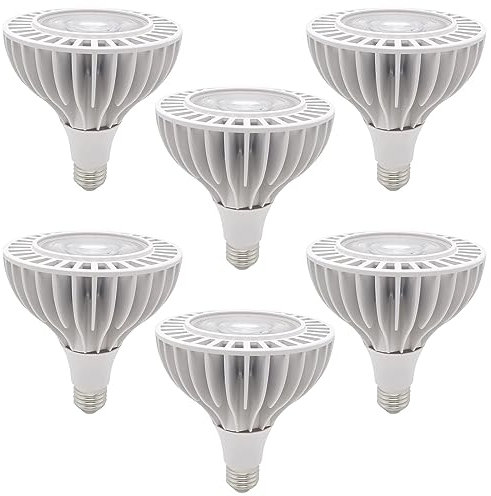 TPMAFF 6er-Pack PAR38-Flutlicht-LED-Lampen, 25 Watt COB (200 Watt Äq.), 2500 Lumen Strahler, 85 V–265 V AC Universalspannung, E26/E27-Sockel, Nicht dimmbar