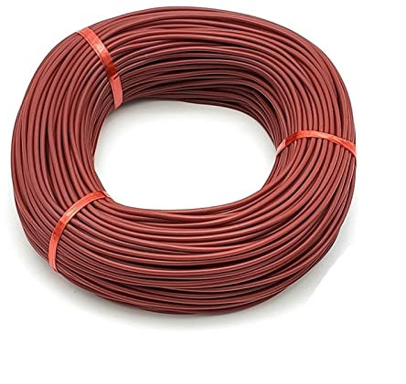 Pfeife Haus Fußbodenheizungsdrähte, 12 K, 33 Ohm, 3 mm, Silikonkautschuk, Kohlefaser-Heizkabel, 100 m Boden Elektronik (Color : 100 Meters)