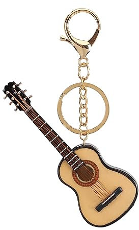 GEBIBB Musikinstrument-Schlüsselanhänger, Miniatur-Musikinstrument-Schlüsselanhänger, Musikinstrument-Geschenk, Weihnachtsdekoration (Gitarre), siehe abbildung, Small