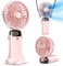 Koonie Handventilator, Tragbarer Mini Ventilator, USB Taschenventilator, 8 Stunden Batteriebetriebener, 5 Geschwindigkeiten & 90° Verstellbar, Faltbar Handventilator für Reisen, Büro, Zuhause (Rosa)