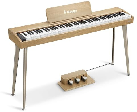 Donner OURA DDP-60 88 Key Digital Piano: Full Size Keyboard, Sensitive Touch, 8 Reverbs, Recording, 128 Voices. Includes Three Pedal, Electric Piano Keyboard for Beginners