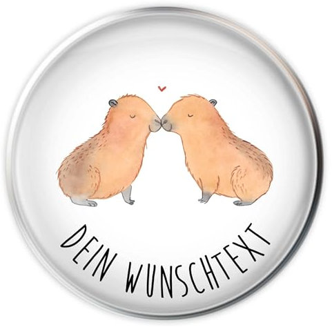 Mr. & Mrs. Panda Personalisierter Waschbecken Stöpsel Capybara Liebe - Personalisierte Geschenke, Gute Laune, Waschbeckenstöpsel mit Wunschnamen,