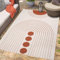carpet city Outdoor Teppich Wetterfest 120x170 cm - Creme-Rot - Wendeteppich, Beidseitiges Kreisförmiges Muster - Balkonteppich Wasserfest Outdoor - Terrassenteppich