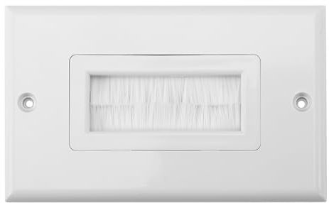 WPKD BLUEIY Blende Kabeldurchführung Unterputz, Robuste ABS Pinsel Wandplatten Anti Staub Kabel Pass durch Wandhalterung Einfügen Cover Outlet Multimedia-Panel für Home Television(Einloch)