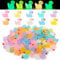 QINGHEC 100 Stück Mini Leuchtend Enten, Mini Harz Ente, Kleine Enten, Kein Enten Figuren, Miniatur Enten für Aquarium Miniaturgarten Landschaft Bonsai Fischbecken DIY Micro Deko-10 Farben