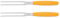 Giesser Messer - Made in Germany - Wurstgabel, Klinge 13 cm, rutschfest, Fleischgabel spülmaschinenfest, rostfrei, stabil, perfekt zum servieren (Gelb - 2er Set)
