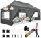 HOTEEL Gazebo 3x6 Con 6 Pareti Laterali, Uv 50+ E Impermeabile Gazebo 3x6 Esterno Resistente, Telaio Spesso, Ampio Spazio Gazebo, Per Matrimoni, Spiagge, Feste, Patio (Grigio)