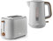 Tower Scandi 3KW 1.7L Kettle & 2 Slice Toaster in Dove Grey with Wooden Accents. Contemporary Matching Kettle & Toaster Set in Dove Grey