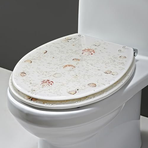 Dazzluxe Abattant WC en Résine Transparente, 16,5 Silencieux Lunette WC avec Couvercle De Toilette À Fermeture Douce Et Charnières en Acier Inoxydable, Siège De Toilette Robuste Et Durable,B