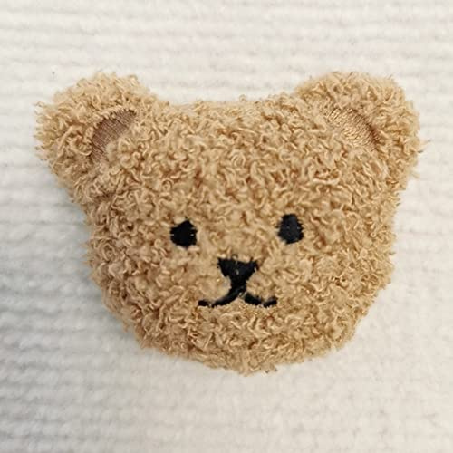 Koreanischer Plüschbär, Bestickt, Magnetisch, Weicher Magnet, Maskenhalter, 3D-Kühlschrankaufkleber – Süßer Deko-Magnet für Zuhause und Küche (Kaffee)