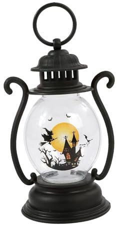 Qianly Linterna Decorativa para Halloween, Farol Vintage para Jardín, Bruja, Individual