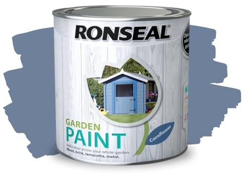 ARUUJ - Garden Paint, Fence Paints, Weather Resistant Outdoor Matt Paints, Water Based Paint For Sheds, Metal, Terracotta, Easy to Apply, Long-Lasting Colour & Protection (Cornflower, 2.5L)