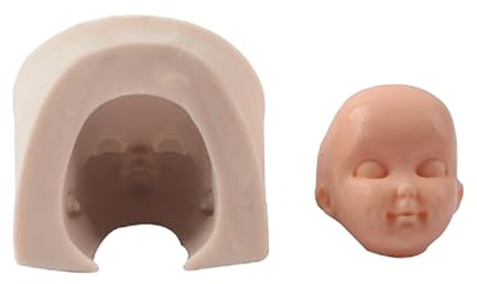 Puppenkopf Form | Silikonform Set | Wiederverwendbare Lebensmittelechte Form mit realistischen Puppenausdrücken und einfacher Freigabefläche | für