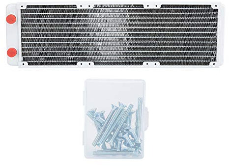 Tyenaza Computer Radiator, White Copper PC Heat Sink Water Cooling Radiator 360mm for Industrial Instruments