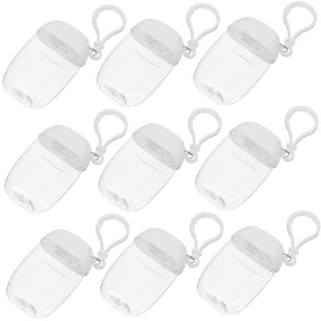ARTSEWPLY 9 Stück Teiliges Nachfüllbare Reise lotionflaschen mit Flip deckel Auslaufsichere Make up Behälter mit Schlüsselanhänger Transparent Vielseitig für Shampoo Handcreme und Duschgel