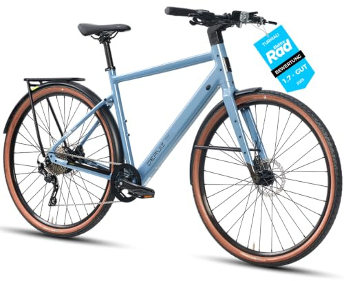 DERUIZ Turmali Urban Ebike, 250W Heckmotor 40 Nm, 36V 360Wh Akku bis 110 km, Shimano 10-Gang, Hydraulische Scheibenbremsen, StVZO, Damen und Herren, RH 52 cm