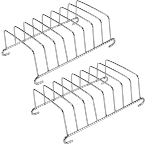 Otbushit 2 Pack Stainless Steel Air Fryer Rack Toast Rack for 8 Slices Rust-Proof Toast Holder for Home Restaurants