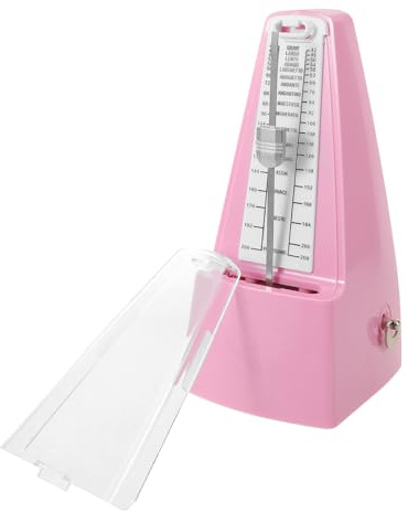 DEARMAMY Mechanisches Metronom für Klavier Schlagzeug mit Akzentglocke Präzise Taktgebung Tragbar und Vielseitig für Gitarre Violine Cello Bass Pink
