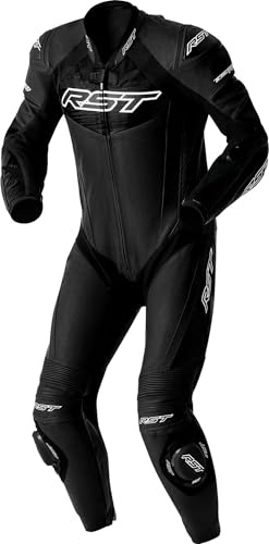 RST Tractech Evo D3O Combinaison en cuir de moto perforée en une pièce, noir/blanc, 56