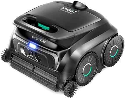 WYBOT B1 Akku-Poolroboter für kleine Pools, Leichter intelligenter Poolreinigungsroboter mit App-Steuerung, Wand- und Bodenabdeckung, Zwei Seitenbürsten, bis zu 100 Minuten Laufzeit, Schwarz-Grün