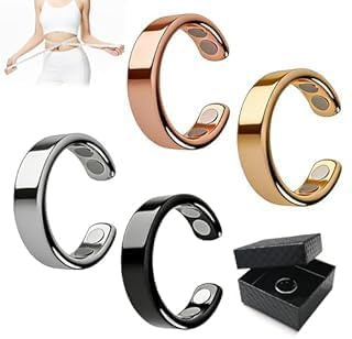LuWomenre Ring Damen Wechseljahr,4 Stück Magnetring Wechseljahre Magnetfeldtherapie Ring,Verstellbare VitalRing Zur Angstreduktion & Besseren Schlafen,Geschenk für Frauen Herren Damen