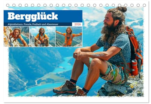 Bergglück. Alpinklettern. Freude, Freiheit und Abenteuer (Tischkalender 2026 DIN A5 quer), CALVENDO Monatskalender: Die Schönheit der alpinen Herausforderungen erleben (CALVENDO Hobbys)