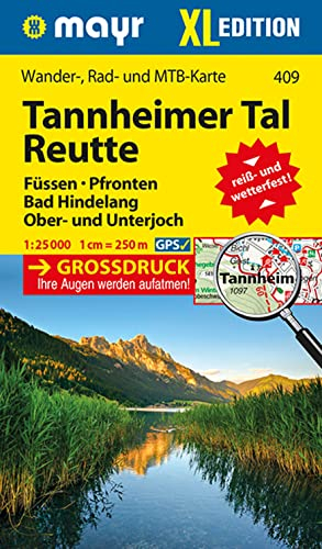 Mayr Wander- und Bikekarte Reutte, Tannheimer Tal. 1:25.000 (Großdruck)
