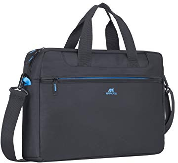Rivacase Laptoptasche 16 Zoll - ultraleichte Notebooktasche - kompakte Umhängetasche Aktentasche Schultertasche für Laptops bis 16 Zoll/schwarz