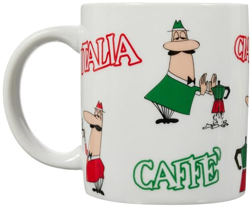 Bialetti Mug Tricolore Omino, Porcellana, 1 Stück (1er Pack), Durchsichtig