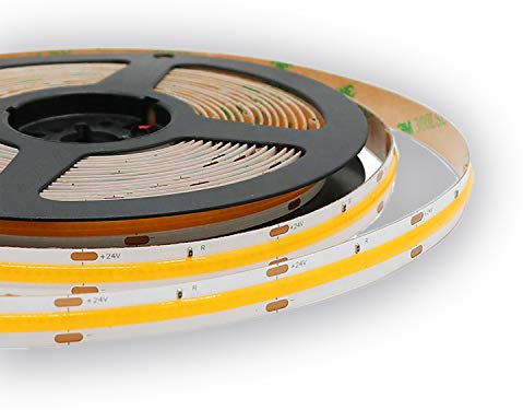 INNOVATE LED Streifen Stripe 24V COB 10W/Meter warmweiß 3000K - 1000lm/M - CRI > 80 - dimmbar Lichtband - Homogenes Licht - Strip - keine Lichtpunkte erkennbar (5 Meter - 5000mm)