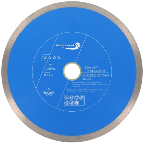 PRODIAMANT Profi Diamant-Trennscheibe PRORIM 230 mm x 30/25,4 mm kein ausbrechen bei glasierten Fliesen Feinsteinzeug Keramik