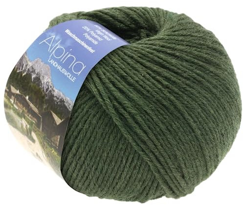LANA GROSSA Alpina | Landhauswolle und Trachtengarn, waschmaschinenfest | Handstrickgarn aus 80% Schurwolle & 20% Polyamid | 100g Wolle zum Stricken & Häkeln | 210m Garn 54