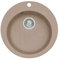VBChome Fregadero de cocina redondo de 50 cm de diámetro, color beige, redondo, ovalado y sifón
