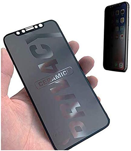 Protección de privacidad de cerámica Película suave Anti-espía Protector de pantalla de cobertura total Anti-arañazos (para iPhone xr / 11, Negro mate)