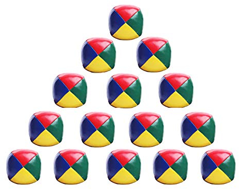 Coriver 15Pcs Soft Jonglierbälle Set, Kinder Ballwurfball Spiele Zirkus Clown Farbige Jonglierbälle für Erwachsene Kinder Anfänger Outdoor Spielzeug mit Aufbewahrungstasche