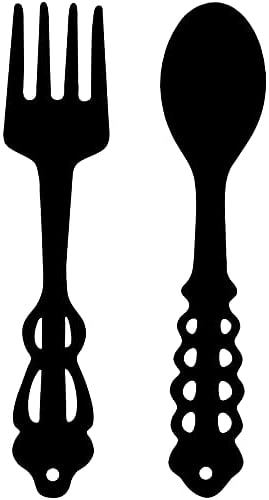 Hotop 2 Pieces Metal Fork Spoon Wall Decor Big Black Metal Large Kitchen Rustic Fork Spoon Shaped Wall Decor Hanging Sign for Farmhouse Home