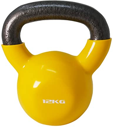 RPM Power Cast Iron Kettlebell Set (4kg -20kg) - For Home Gym, Fitness, Exercise, Training, Strength & Home Workouts (12kg Yellow)