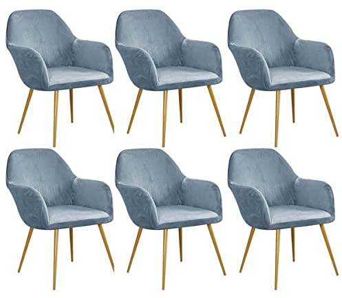 XGANGM Stretch Stuhlhussen Samt mit Armlehne Esszimmerstuhlbezug Büro Stuhlbezug 6/2/4er Set Rückenlehne Stuhlschonbezug Sessel Bezug Husse Armlehnstuhl Stuhlabdeckung,E,6PCS