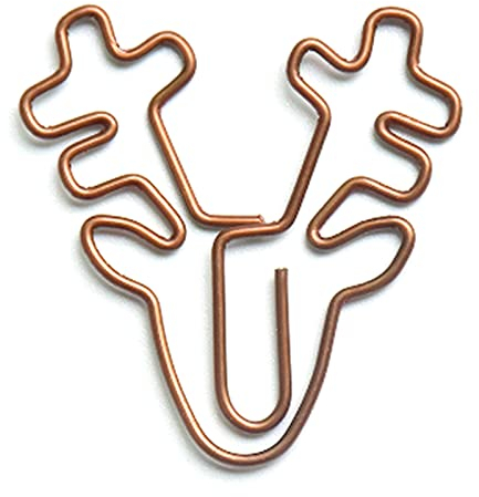 Büroklammern 100 Stück, Weihnachtsstil, Braune Büroklammern, Lesezeichen, Niedliche Büroklammern, Kleine Büroklammern Für Büro, Schule, Papierordner, Organisation(Elch)