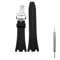 Kevisae Schwarzes Gummi-Silikon-Uhrenarmband, kompatibel mit Audemars Piguet Royal Oak Offshore 15703 15710–28 mm AP Gummi-Uhrenarmband (silberne Schnalle)
