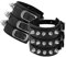 Eigso 2 Stück Punk Leder Manschette Nietenarmbänder für Männer Frauen Klassische 80er Spike Biker Armbänder für Mann Frau