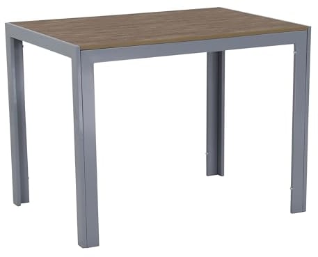 Gardissimo Aluminium Gartentisch Alma 100x70 Silber mit Nonwood Tischplatte, absolut wetterfest